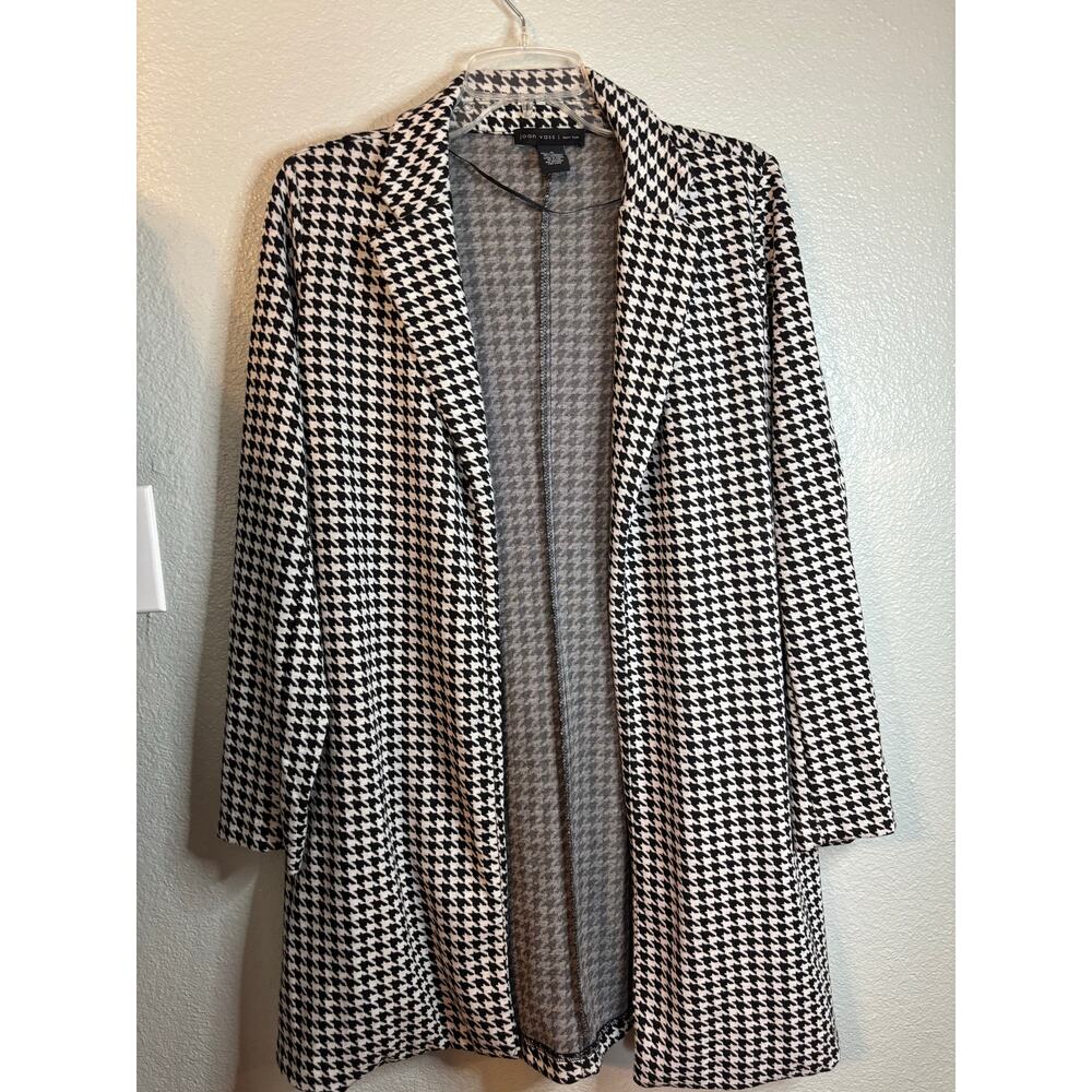 joan vass Open cardigan Black And White Houndstooth Women’s Medium
